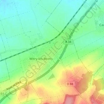 Le Village topographic map, elevation, terrain