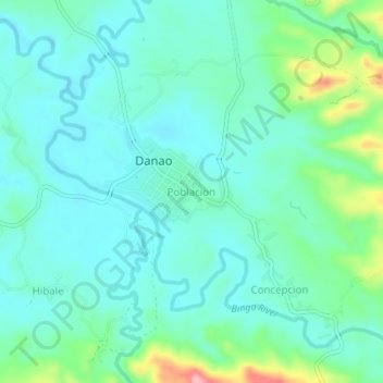Poblacion topographic map, elevation, terrain