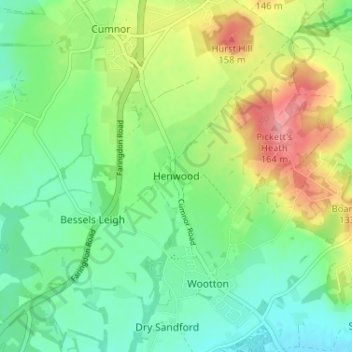 Henwood topographic map, elevation, terrain