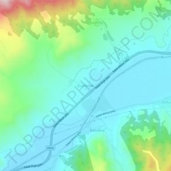 Gümenek topographic map, elevation, terrain