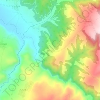 Şerifali topographic map, elevation, terrain