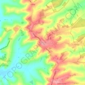 Pozzuolo topographic map, elevation, terrain