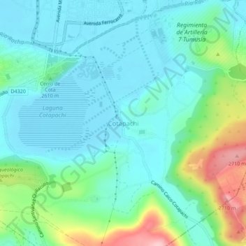 Cotapachi topographic map, elevation, terrain
