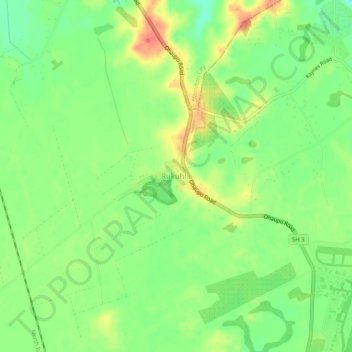 Rukuhia topographic map, elevation, terrain
