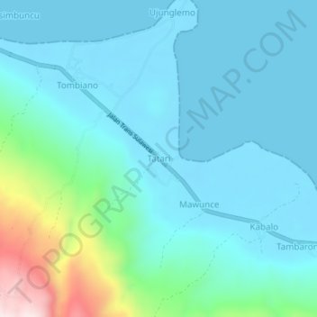 Tatari topographic map, elevation, terrain