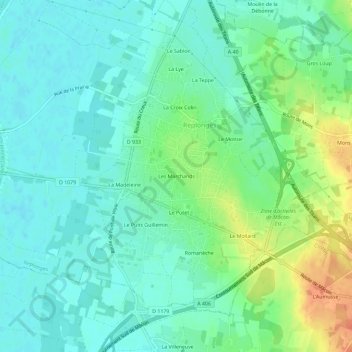 Les Marchands topographic map, elevation, terrain