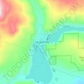 Conconully topographic map, elevation, terrain