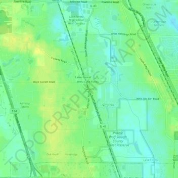 Everett topographic map, elevation, terrain