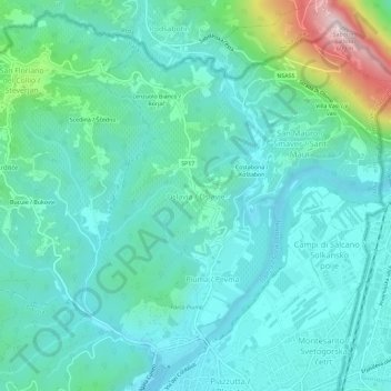 Oslavia topographic map, elevation, terrain