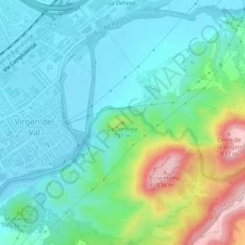 La Tortuga topographic map, elevation, terrain