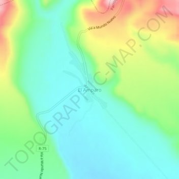 El Amparo topographic map, elevation, terrain