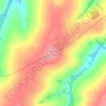 Encantado d'Oeste topographic map, elevation, terrain