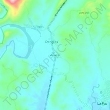 Manganip topographic map, elevation, terrain
