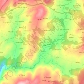Andemil topographic map, elevation, terrain