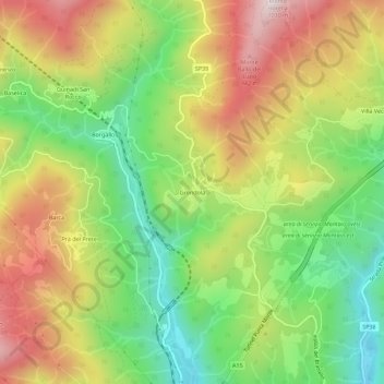 Grondola topographic map, elevation, terrain