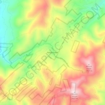 Potato Patch topographic map, elevation, terrain