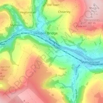 Wood Top topographic map, elevation, terrain
