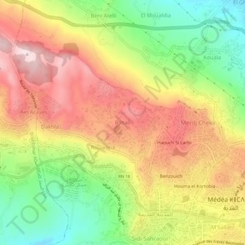 R'mali topographic map, elevation, terrain