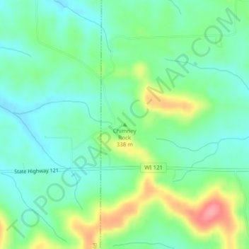 Chimney Rock topographic map, elevation, terrain