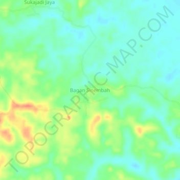 Bagan Sinembah topographic map, elevation, terrain