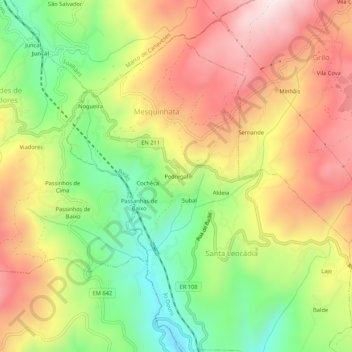 Pedregal topographic map, elevation, terrain