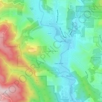 Lomond Terrace topographic map, elevation, terrain