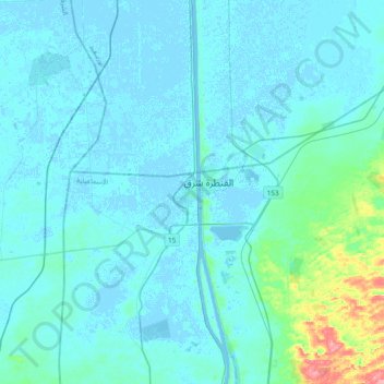 Al-Qantara Gharb topographic map, elevation, terrain