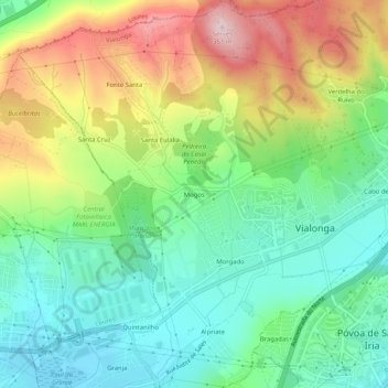 Mogos topographic map, elevation, terrain