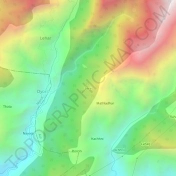 Sarii topographic map, elevation, terrain