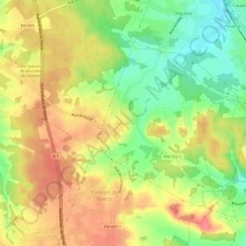 Ancas topographic map, elevation, terrain