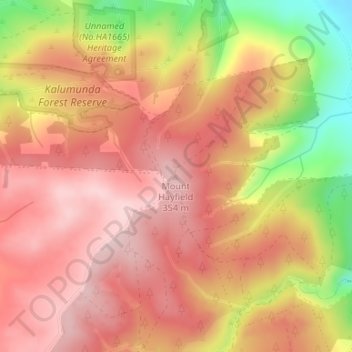 Mount Hayfield topographic map, elevation, terrain