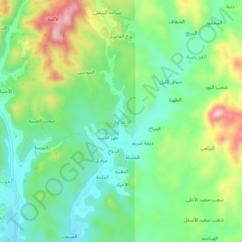 Al A`duf topographic map, elevation, terrain