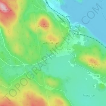 Västansjö topographic map, elevation, terrain
