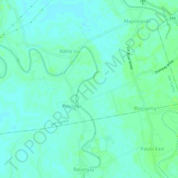Calobaoan topographic map, elevation, terrain