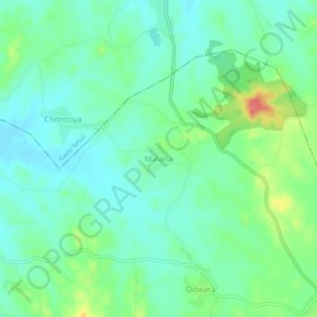 Malana topographic map, elevation, terrain