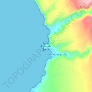 Punta Cerro de Arena topographic map, elevation, terrain
