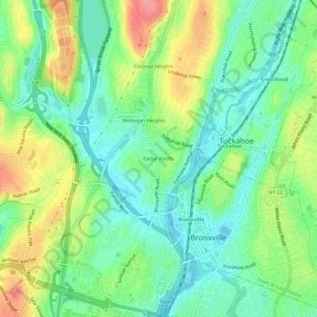 Cedar Knolls topographic map, elevation, terrain