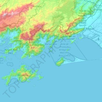 Ilha de Guaíba topographic map, elevation, terrain