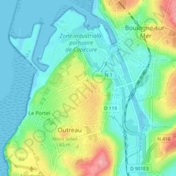 Fraternité topographic map, elevation, terrain