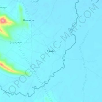 El Collao topographic map, elevation, terrain