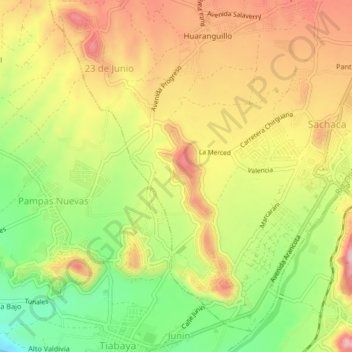 Corazon de Jesus topographic map, elevation, terrain