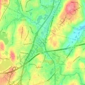 Drury Square topographic map, elevation, terrain