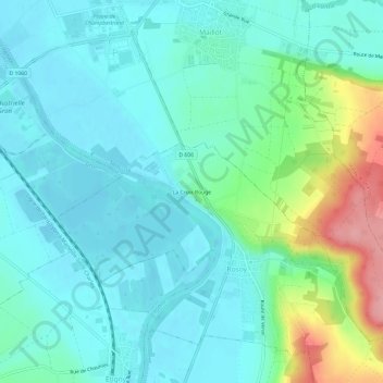 La Croix Rouge topographic map, elevation, terrain