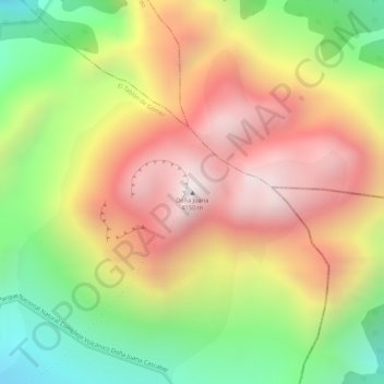 Doña Juana topographic map, elevation, terrain
