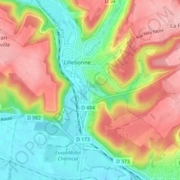 Le Manoir topographic map, elevation, terrain