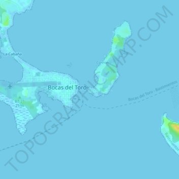 Isla Carenero topographic map, elevation, terrain