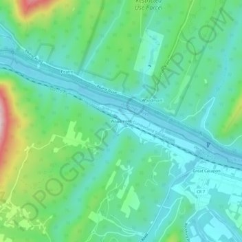 Woodmont topographic map, elevation, terrain
