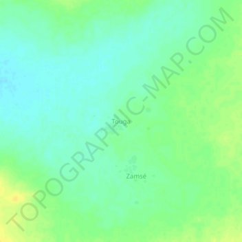 Touga topographic map, elevation, terrain