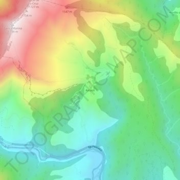 Ascaso topographic map, elevation, terrain