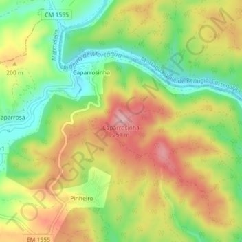Caparrosinha topographic map, elevation, terrain